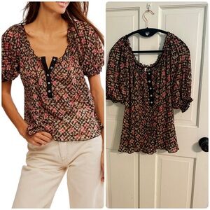 NWT free people Floral Button-Down Women's Top size M